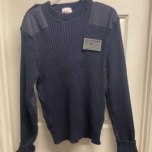 Vintage Wooly Pully Wool Sweater with Shoulder Patches